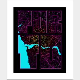 Porto, Portugal City Map Typography - Neon Posters and Art